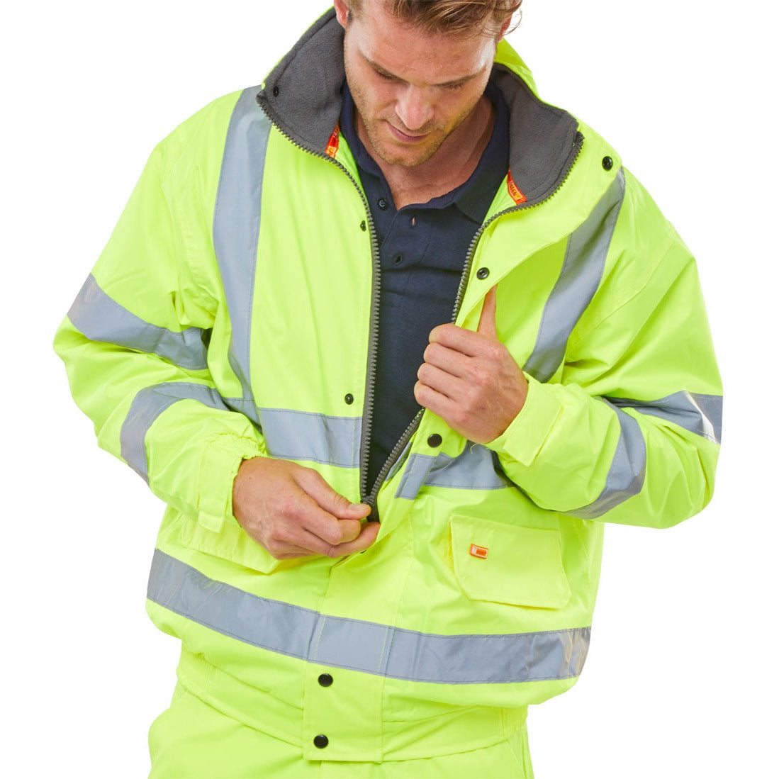 Beeswift High Visibility Fleece Lined Bomber Jacket Waterproof Class 3
