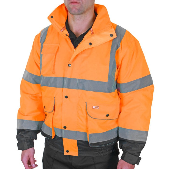Beeswift Two Tone High Visibility Bomber Jacket Heavyweight Waterproof Class 3