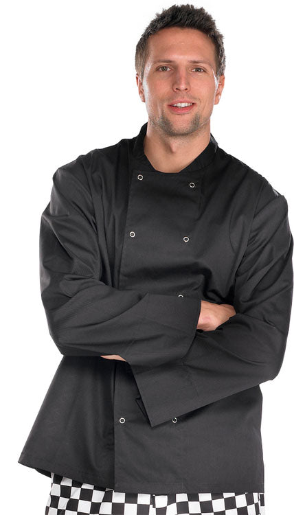 Beeswift Long Sleeve Chef's Jacket 65% Polyester 35% Cotton Stud Fastening