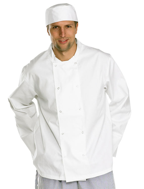 Beeswift Long Sleeve Chef's Jacket 65% Polyester 35% Cotton Stud Fastening