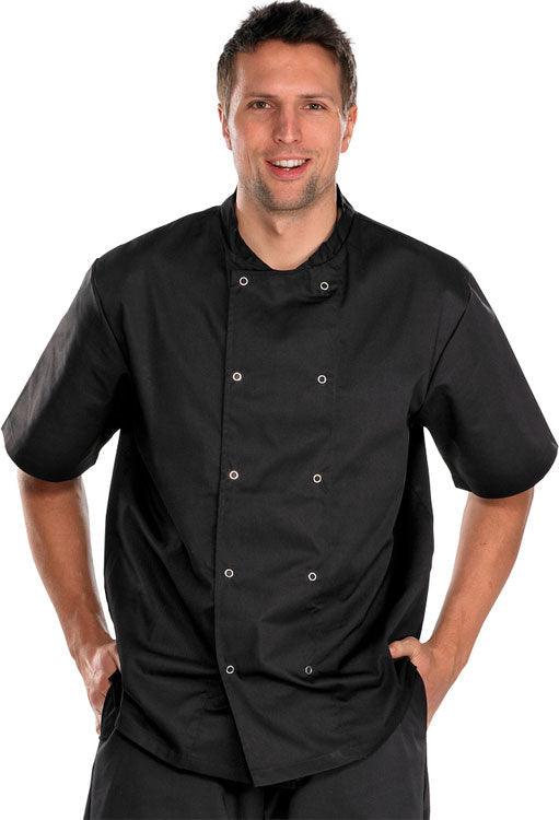 Beeswift Short Sleeve Chef Jacket 65% Polyester 35% Cotton Stud Fastening