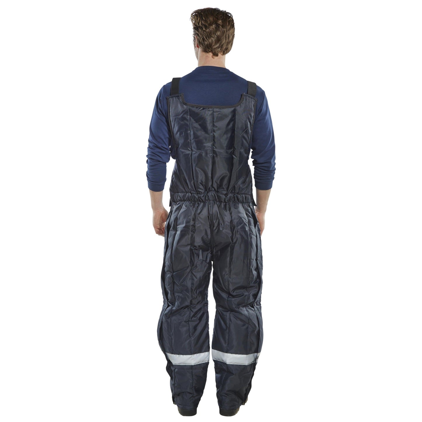 Beeswift Coldstar Freezer Bib Trousers Navy Blue 3M Thinsulate Reflective EN342
