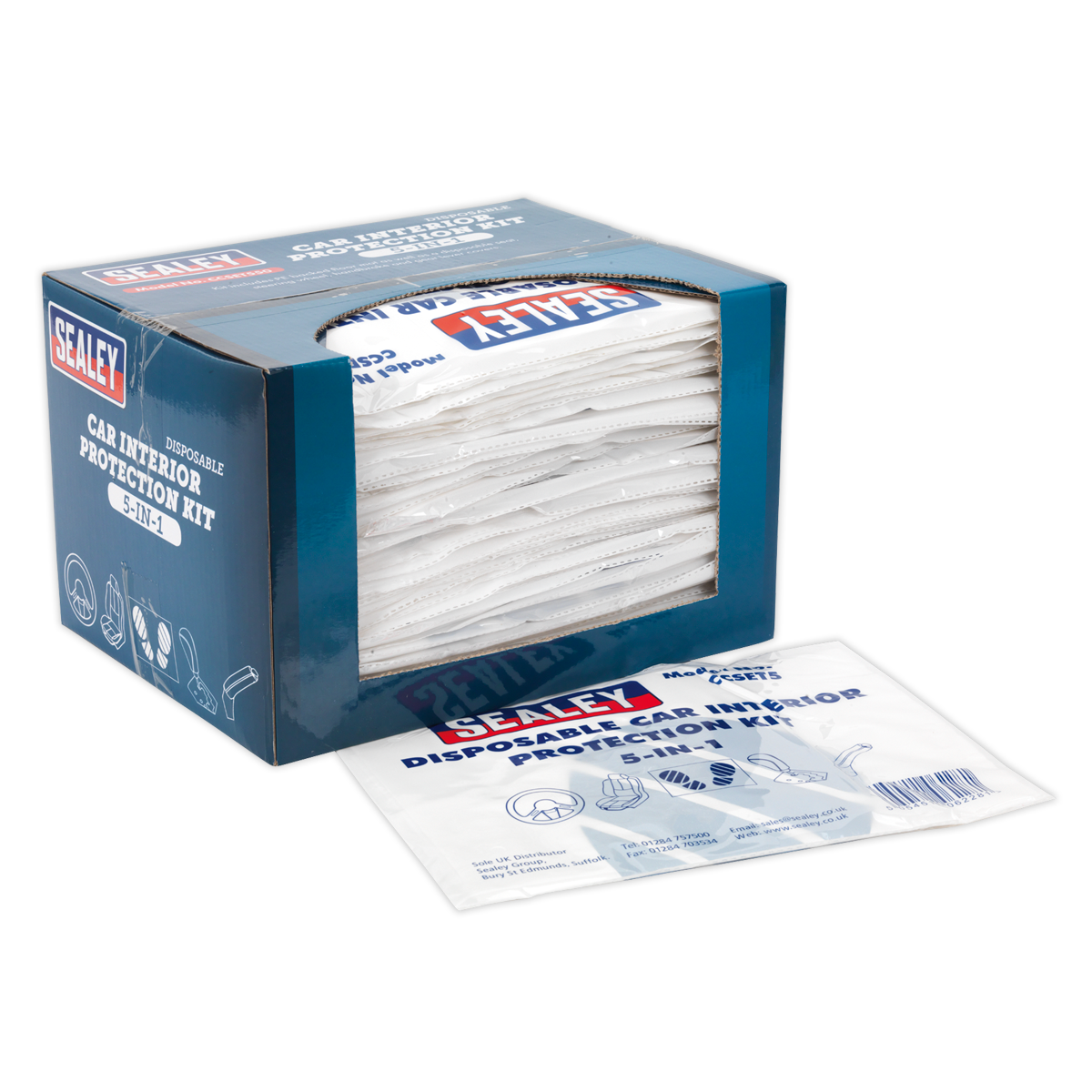 Sealey 5-in-1 Disposable Car Interior Protection Kit 50pcs Floor Seat Covers