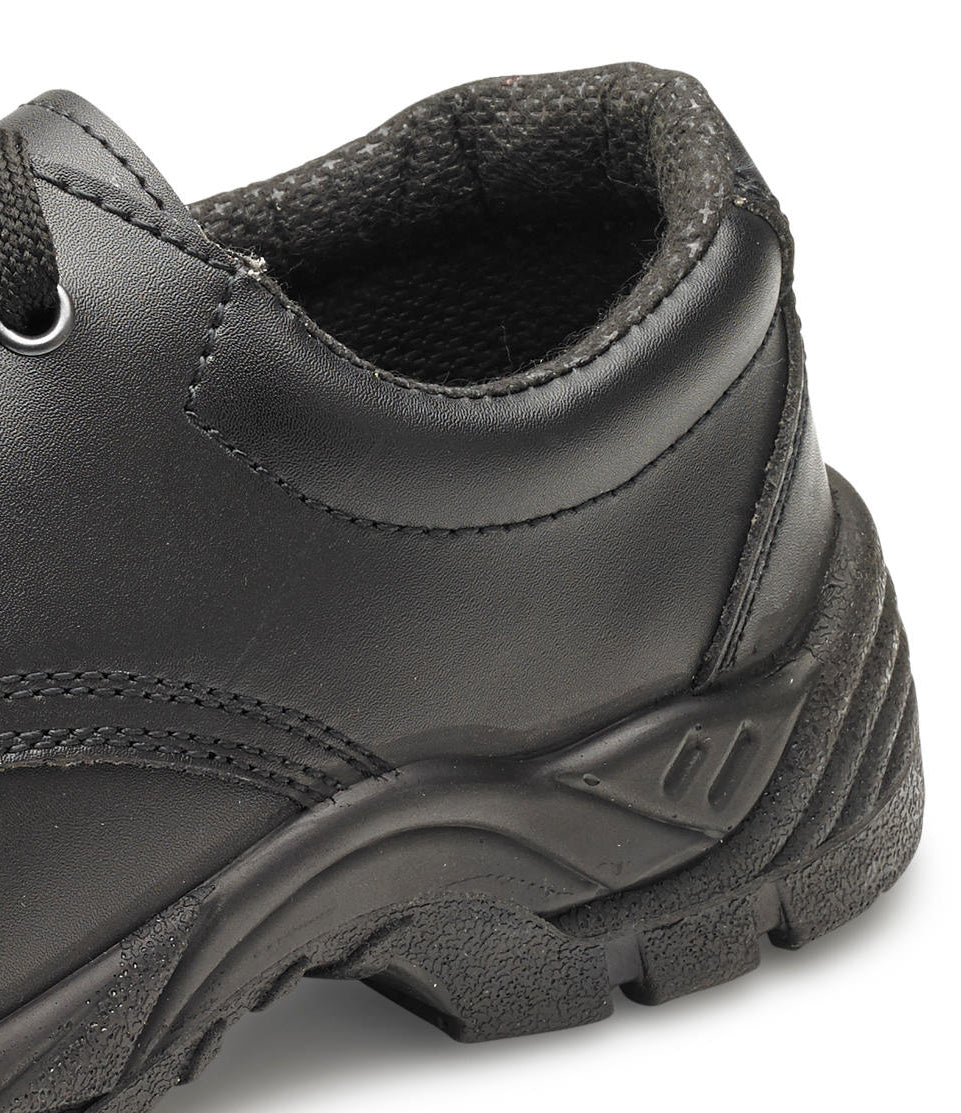 Beeswift Smooth Leather Tie Shoes Black Steel Toe Anti-Slip Oil Resistant