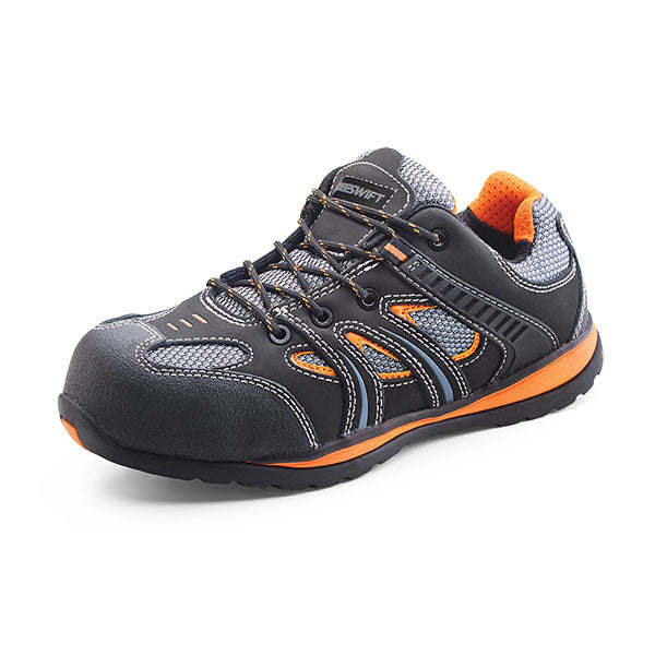 Beeswift Action Trainer Non-Metallic Composite Toe Safety Shoes Black/Orange