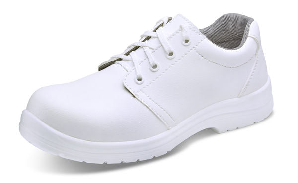 Beeswift Micro Fibre Tie Shoe Steel Toe Anti-Static Slip Resistant Washable