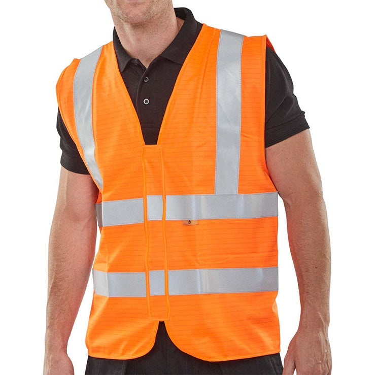 Beeswift Bseen Flame Retardant Hi-Vis Vest EN ISO 20471 Class 2 Safety Wear