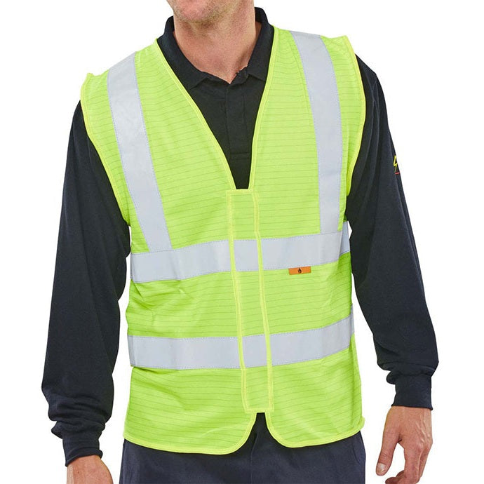 Beeswift Bseen Flame Retardant Hi-Vis Vest EN ISO 20471 Class 2 Safety Wear