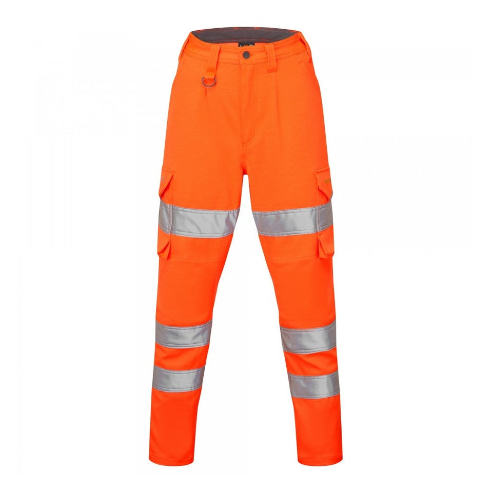 Leo Workwear EcoViz Women's Stretch Cargo Trousers Hi-Vis Recycled Fabric