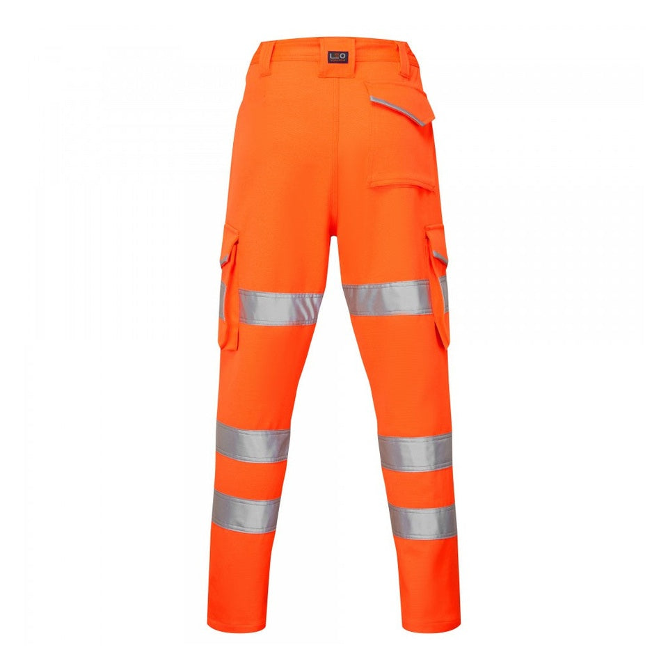Leo Workwear EcoViz Women's Stretch Cargo Trousers Hi-Vis Recycled Fabric
