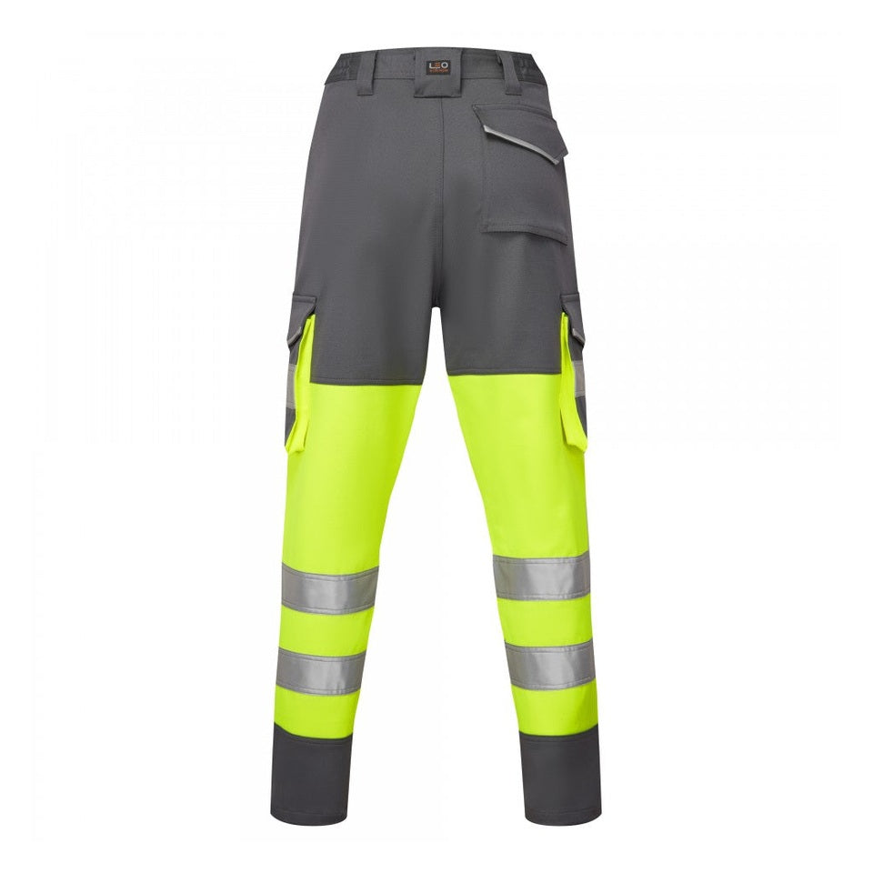 Leo Workwear EcoViz Women's Stretch Cargo Trousers Hi-Vis Recycled Fabric