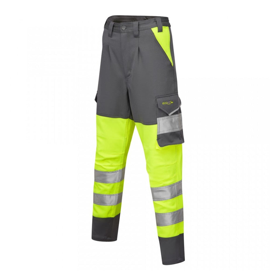 Leo Workwear EcoViz Women's Stretch Cargo Trousers Hi-Vis Recycled Fabric