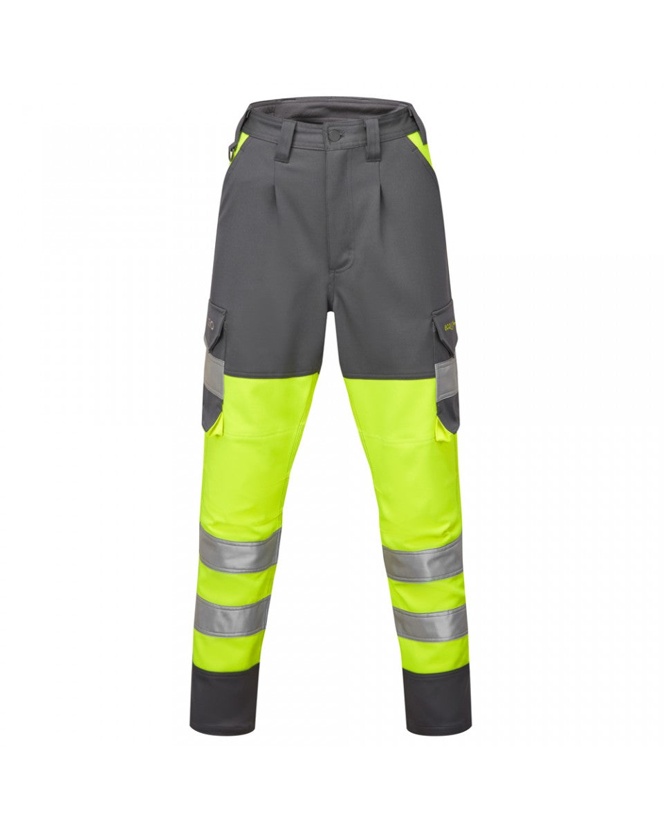 Leo Workwear EcoViz Women's Stretch Cargo Trousers Hi-Vis Recycled Fabric