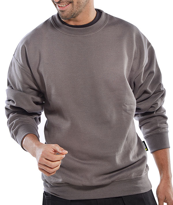 Beeswift Click PC Sweatshirt 300gsm Polycotton Fleece Drop Shoulder Ribbed Cuffs