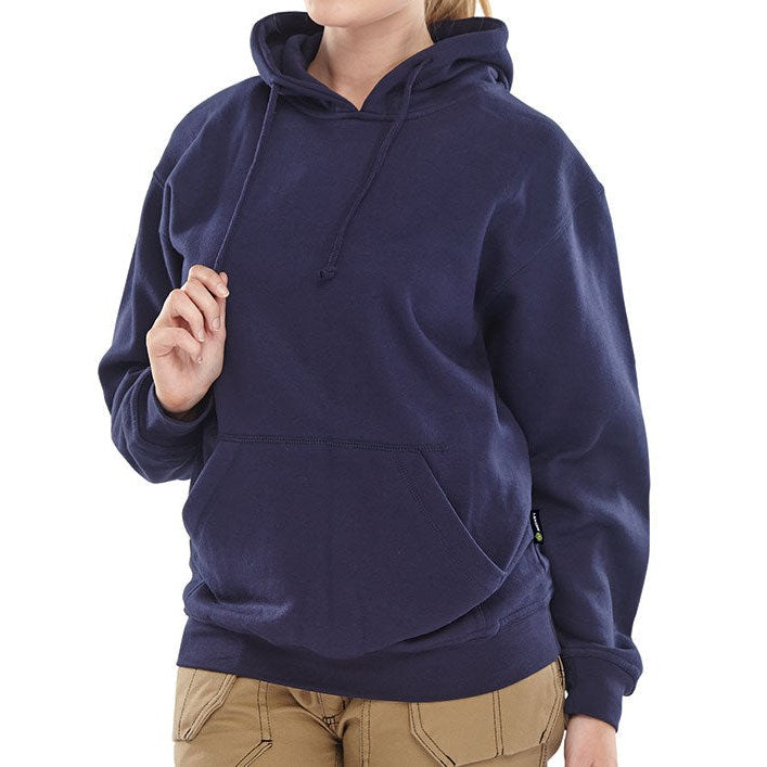 Beeswift Hooded Sweatshirt 300gsm Polycotton Fleece Pouch Pocket Drawcord
