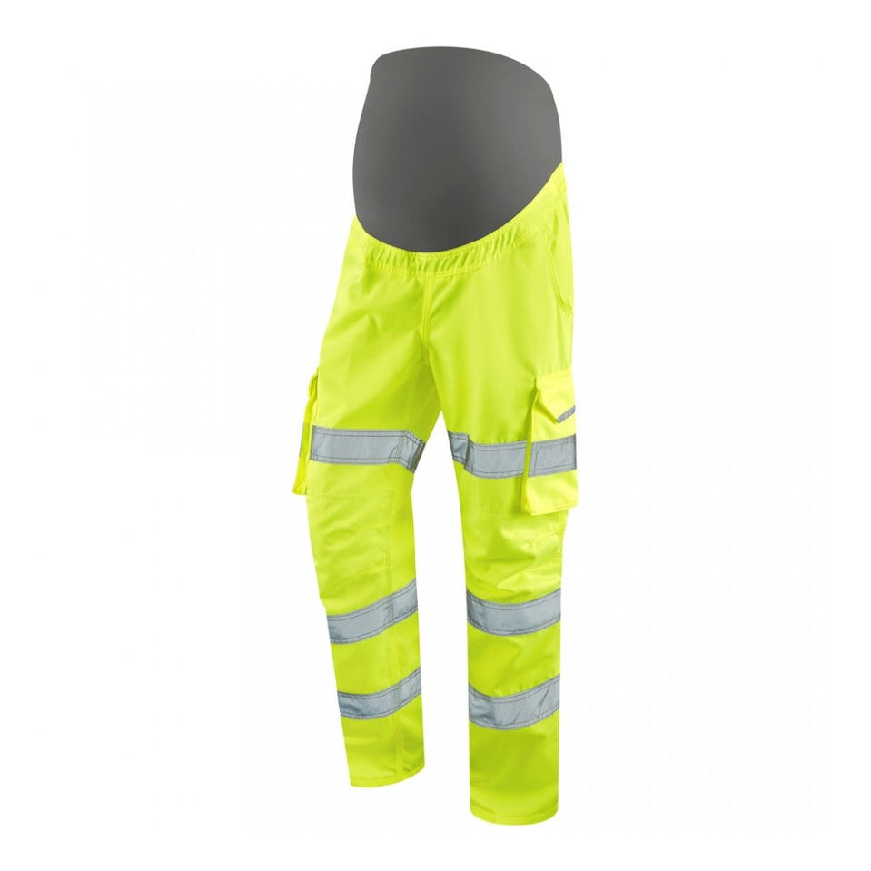 Leo Workwear Verity EcoViz Maternity Cargo Trousers Hi-Vis Orange Size XS-3XL