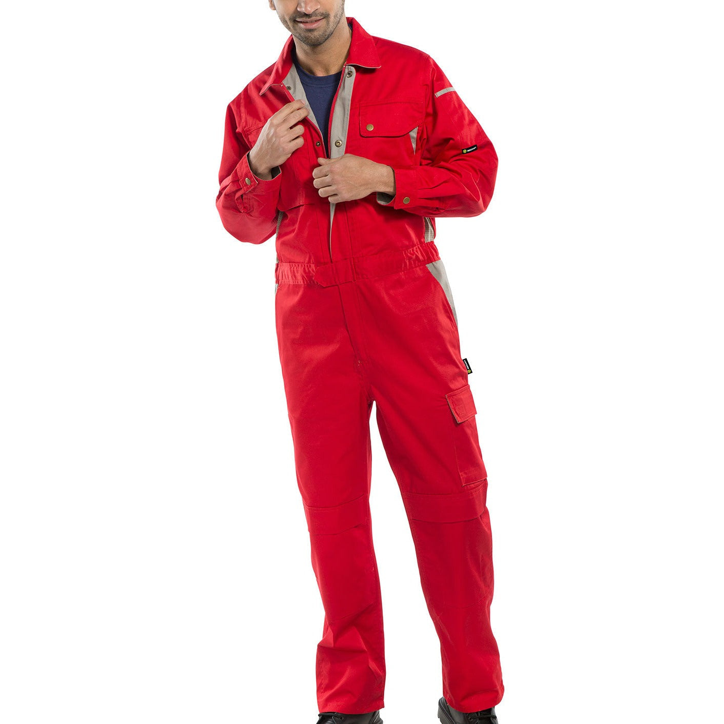 Beeswift Click Premium Red Boiler Suit with Stretch Design and Pockets