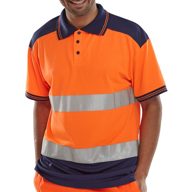 Beeswift Hi Vis Polo Shirt 2 Tone Polyester Retro-Reflective EN ISO 20471