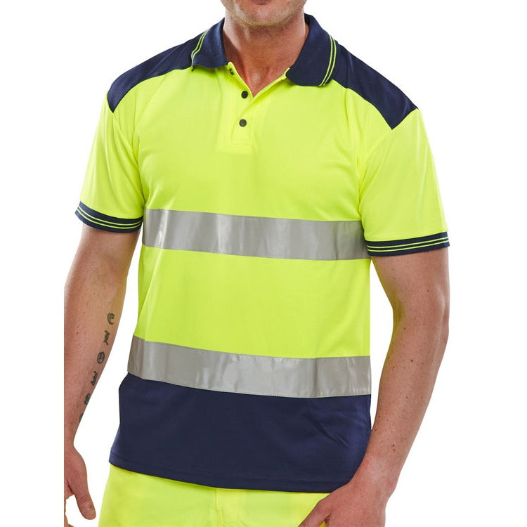 Beeswift Hi Vis Polo Shirt 2 Tone Polyester Retro-Reflective EN ISO 20471