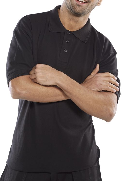 Beeswift Click Premium Pk Shirt 50% Cotton 260gsm Pique Cuffed Sleeves