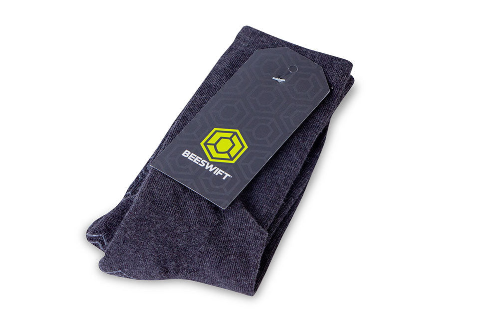 Beeswift Medium Length Work Socks Grey Cotton Stretch Fit Comfortable