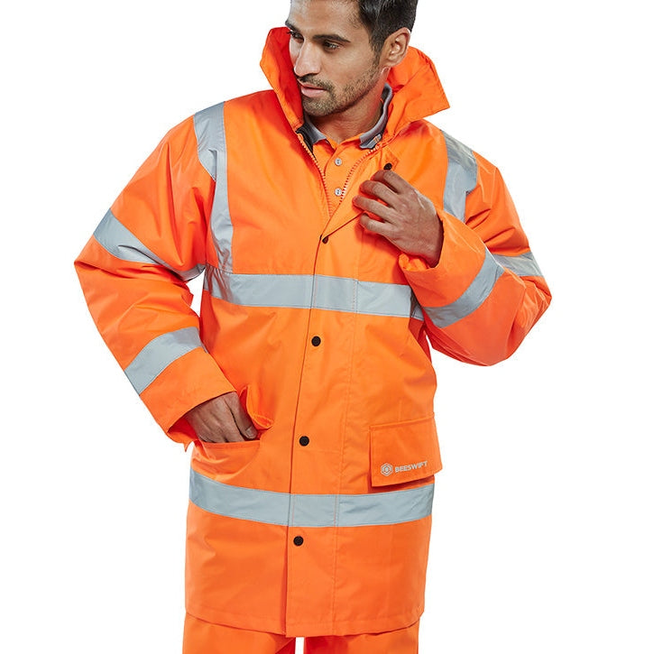 Beeswift High Visibility Constructor Jacket with Quilted Lining and Hood