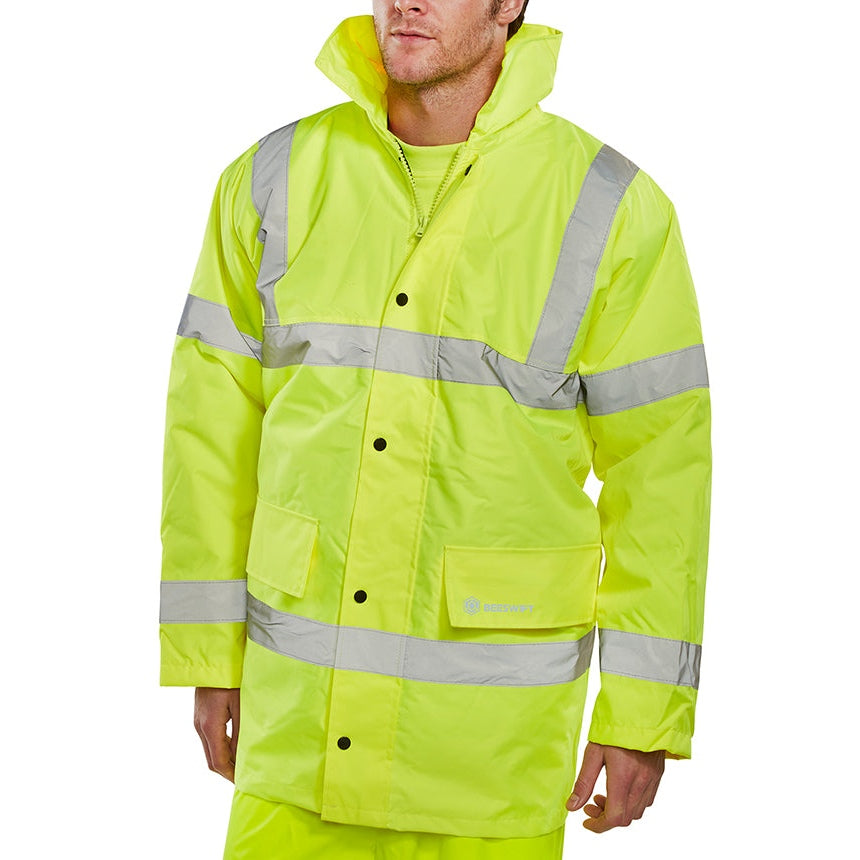 Beeswift High Visibility Constructor Jacket with Quilted Lining and Hood