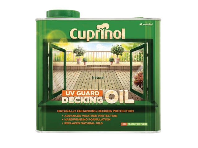 Cuprinol UV Guard Decking Oil Natural 2.5L - Weatherproof & Revitalising Finish