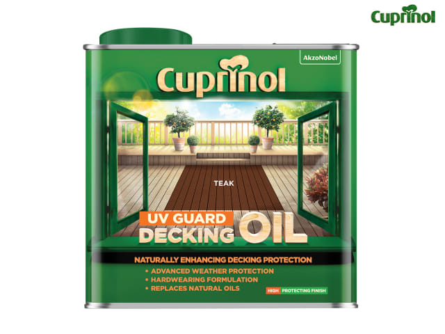 Cuprinol UV Guard Decking Oil Teak 2.5L for Wood Protection and Revitalisation