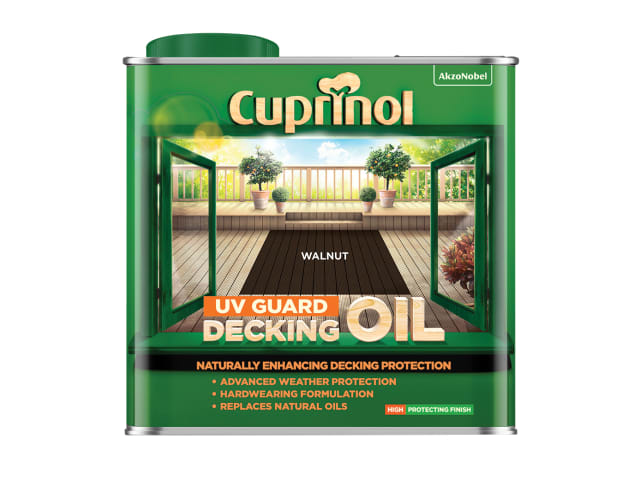 Cuprinol UV Guard Decking Oil 2.5L Walnut Tinted Weather Protection Wood Care