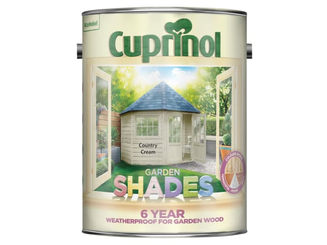 Cuprinol Garden Shades 5L Country Cream Wood Paint for Sheds Fences & More