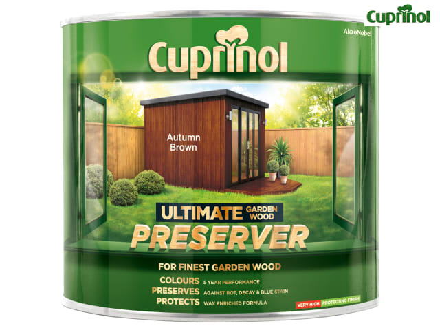 Cuprinol Ultimate Garden Wood Preserver 1L Autumn Brown UV Protect. Weatherproof