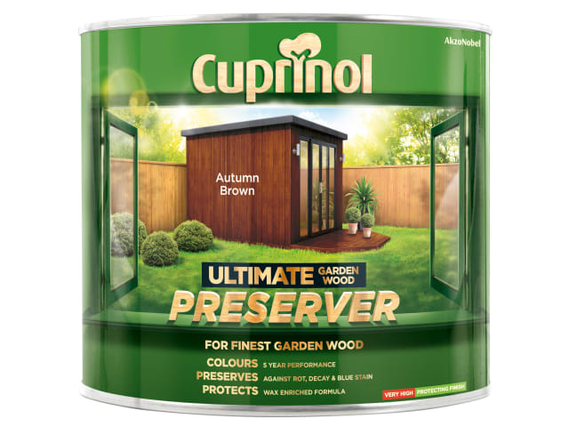 Cuprinol Ultimate Garden Wood Preserver 1L Autumn Brown UV Protect. Weatherproof
