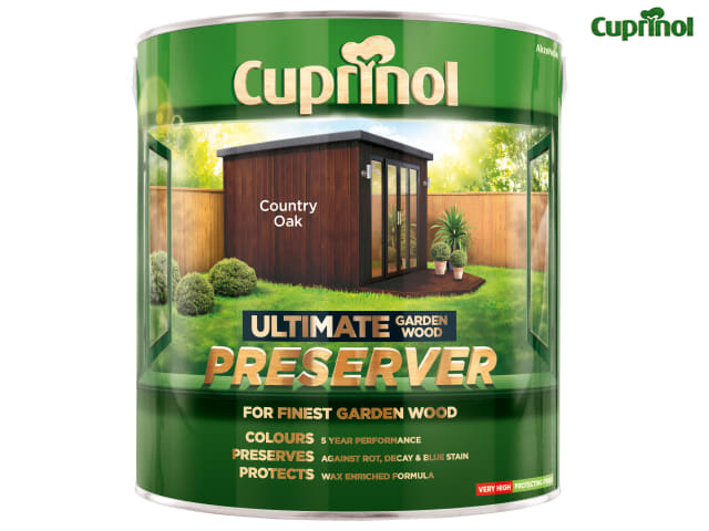 Cuprinol Ultimate Garden Wood Preserver 4L Country Oak UV Protect. Weatherproof