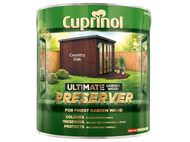 Cuprinol Ultimate Garden Wood Preserver 4L Country Oak UV Protect. Weatherproof