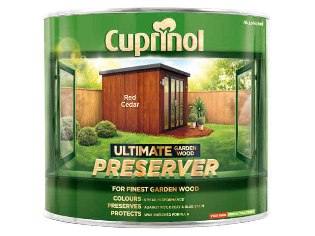 Cuprinol Ultimate Garden Wood Preserver 1L Red Cedar UV Protection Weatherproof