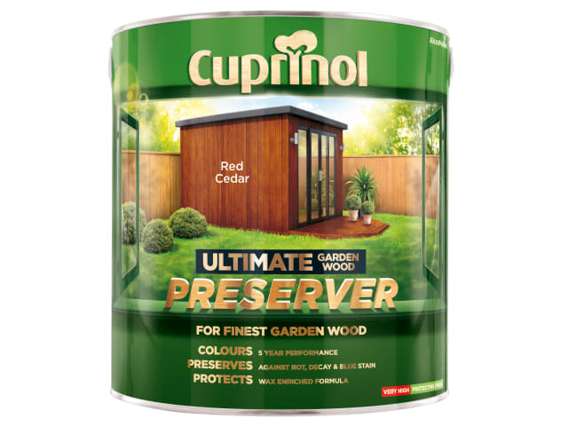 Cuprinol Ultimate Garden Wood Preserver 4L Red Cedar UV Protection Weatherproof