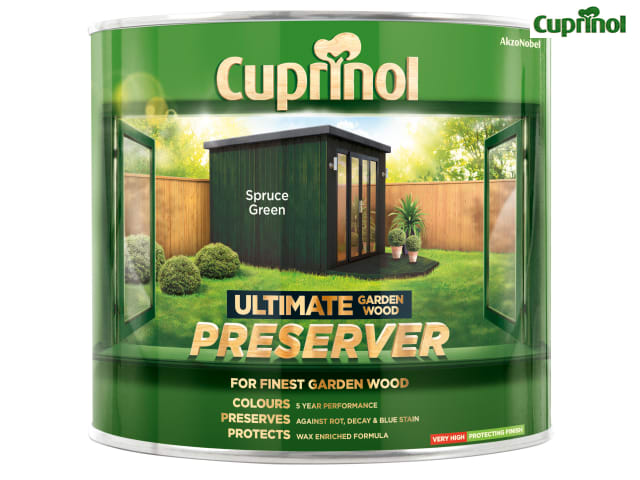 Cuprinol Ultimate Garden Wood Preserver 1L Spruce Green UV Protect. Weatherproof