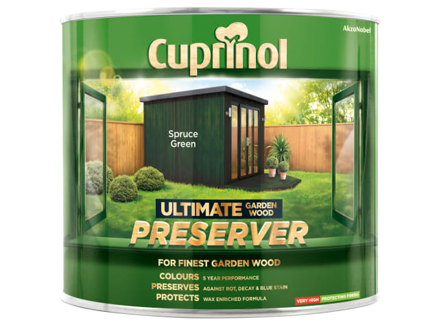 Cuprinol Ultimate Garden Wood Preserver 1L Spruce Green UV Protect. Weatherproof
