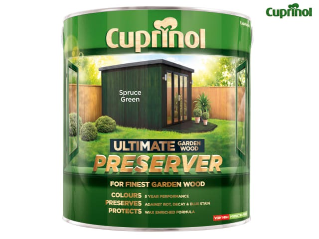 Cuprinol Ultimate Garden Wood Preserver 4L Spruce Green UV Protect. Weatherproof