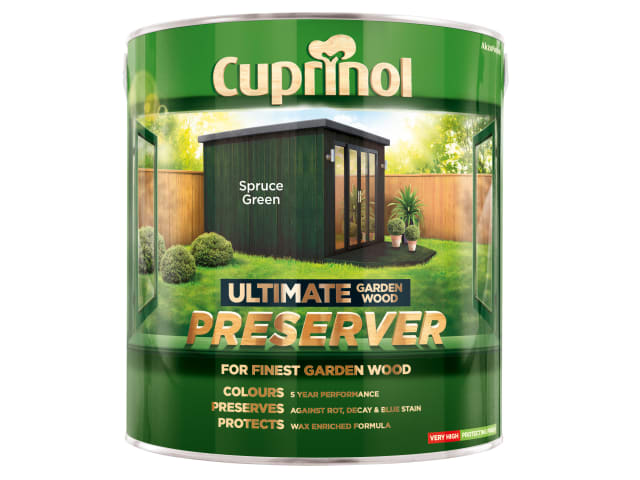 Cuprinol Ultimate Garden Wood Preserver 4L Spruce Green UV Protect. Weatherproof
