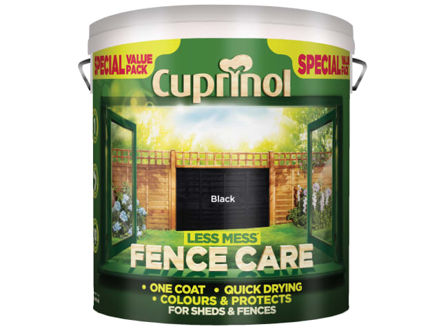 Cuprinol Less Mess Fence Care 6L Black Quick-Drying Timber Protection