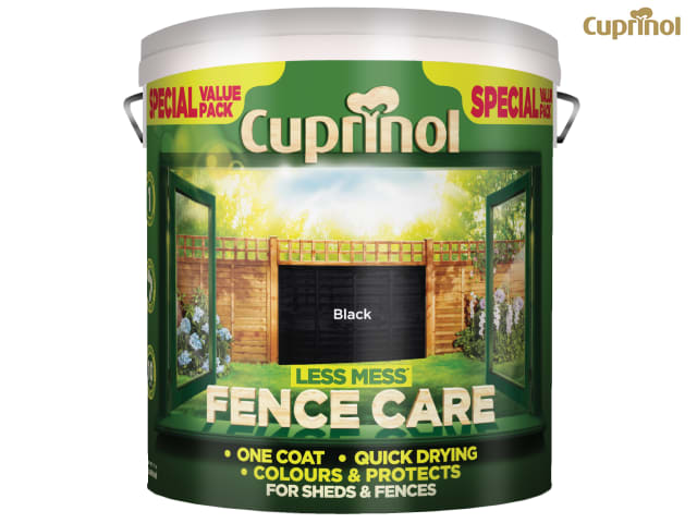 Cuprinol Less Mess Fence Care 6L Black Quick-Drying Timber Protection
