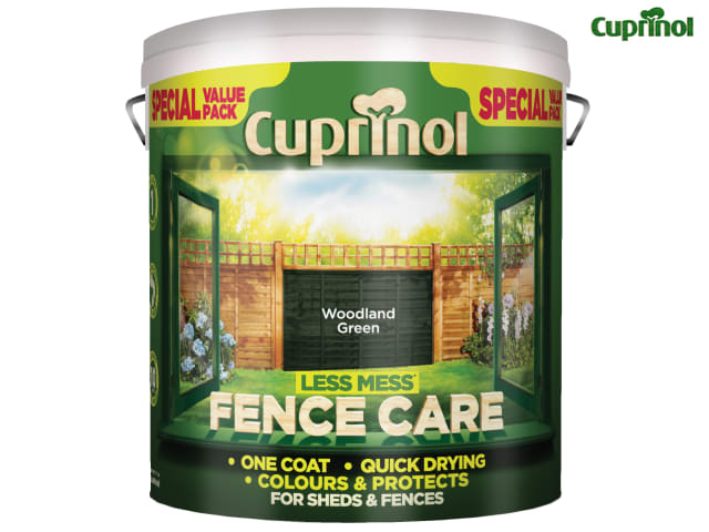 Cuprinol Less Mess Fence Care 6L Woodland Green Quick-Drying Low Odour