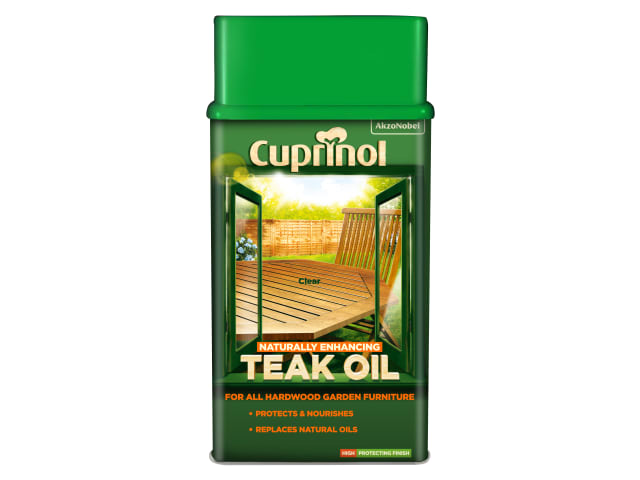 Cuprinol Naturally Enhancing Teak Oil Clear 1L for Hardwood Protection