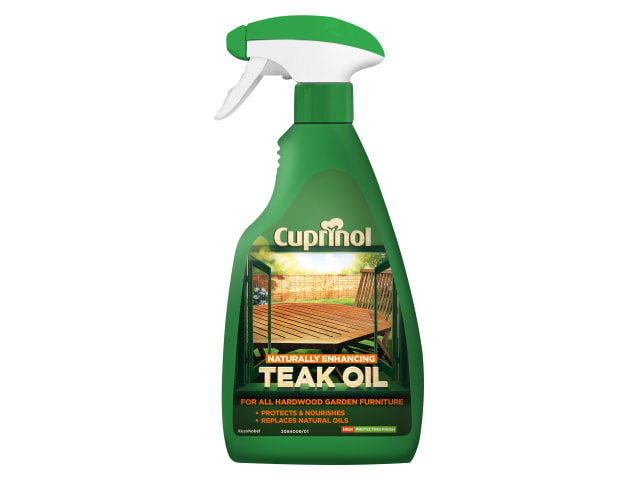 Cuprinol Teak Oil Clear Spray 500ml Naturally Enhancing Hardwood Protector