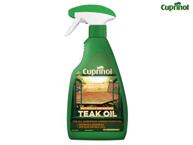 Cuprinol Teak Oil Clear Spray 500ml Naturally Enhancing Hardwood Protector