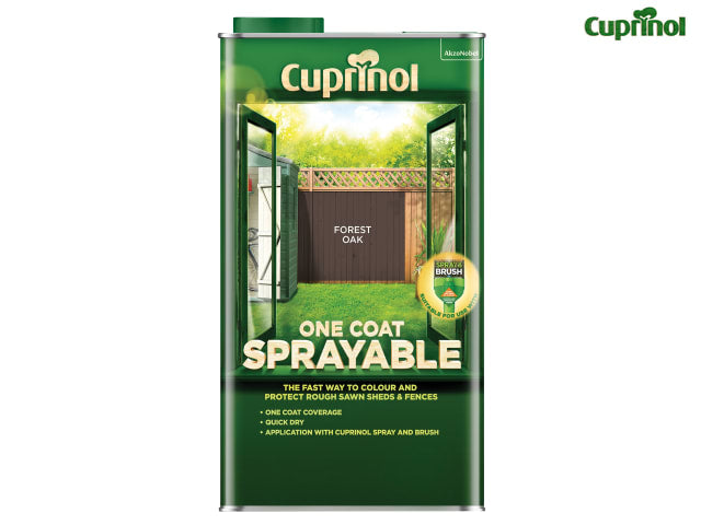 Cuprinol One Coat Sprayable Fence Treatment 5L Forest Oak Quick Drying