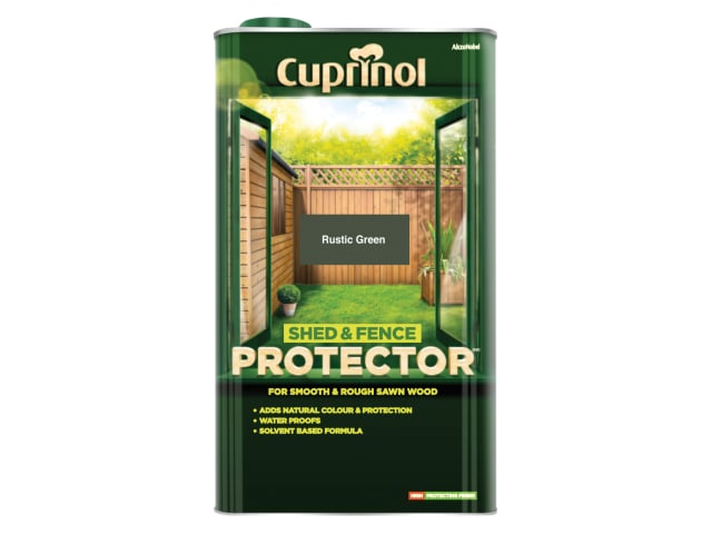 Cuprinol Shed & Fence Protector 5L Rustic Green Water Repellent Timber Care