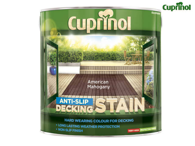 Cuprinol Anti-Slip Decking Stain 2.5L American Mahogany Semi-Transparent